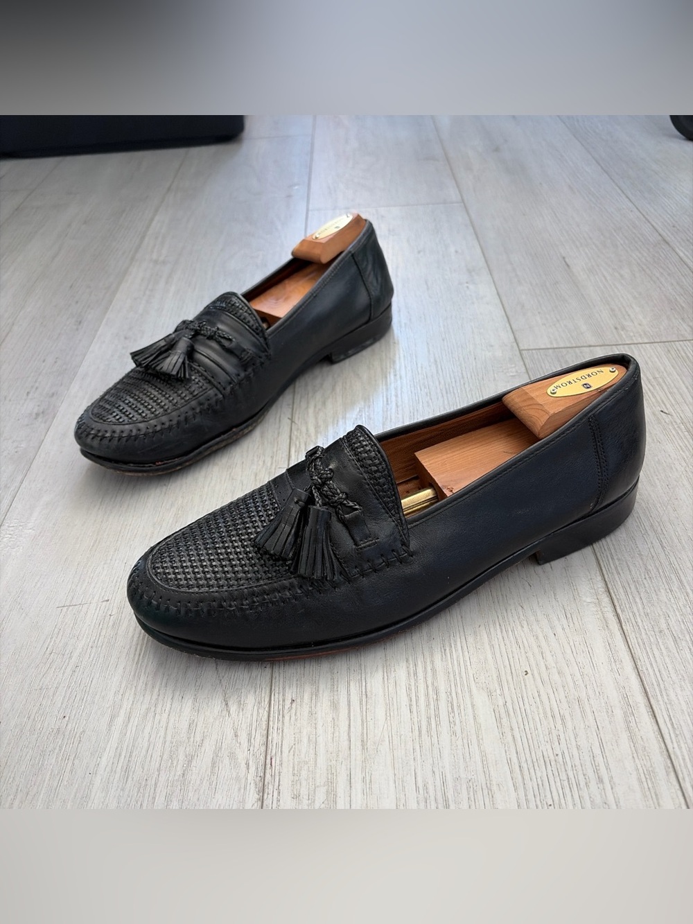 Nordstrom Black Leather Tassel Loafers